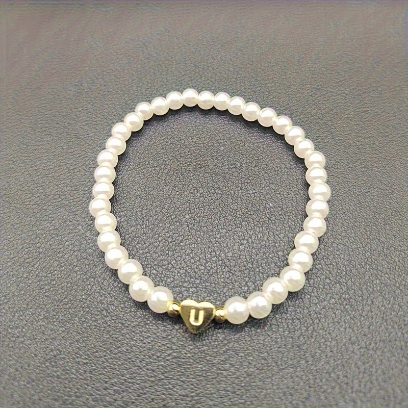 Elegancka bransoletka z sercem i inicjałem (A–Z)