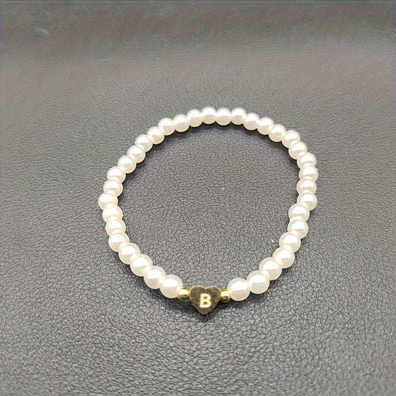 Elegancka bransoletka z sercem i inicjałem (A–Z)
