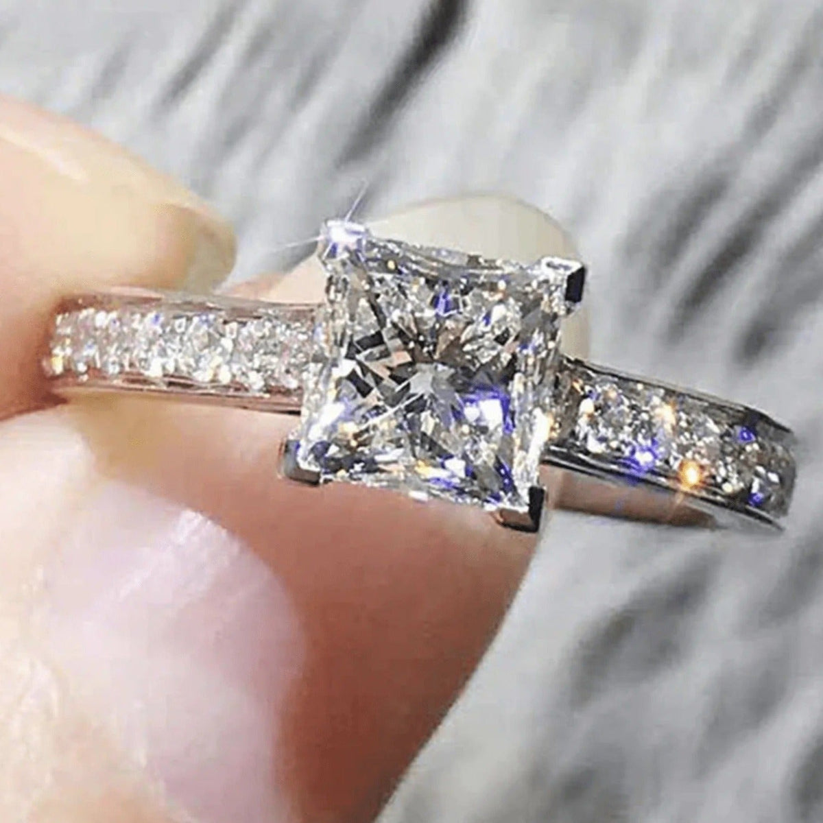 Caliope princess cut žiedas