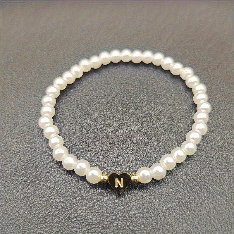 Elegancka bransoletka z sercem i inicjałem (A–Z)