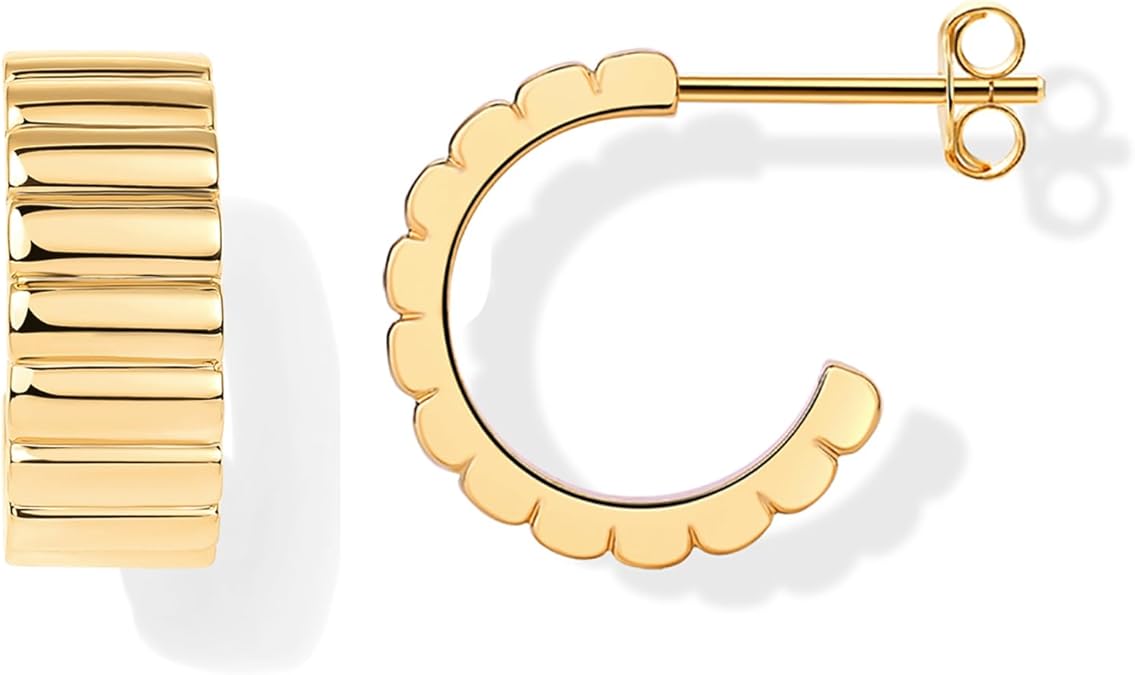 Classic ridge kolczyki | Złoty
