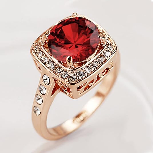 Ekskluzywny pierścionek Ruby Halo | Różowe złoto