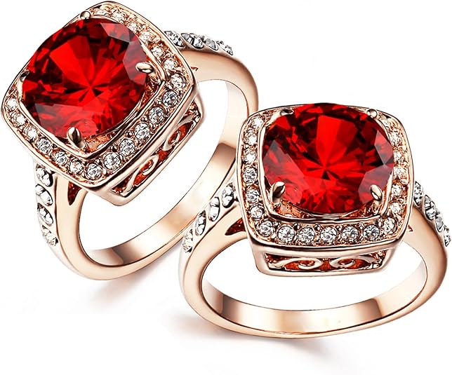 Ekskluzywny pierścionek Ruby Halo | Różowe złoto