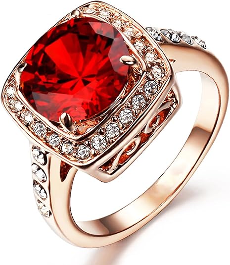 Ekskluzywny pierścionek Ruby Halo | Różowe złoto