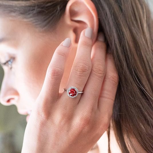 Pierścionek Crimson Glow Promise Ruby | Białe złoto