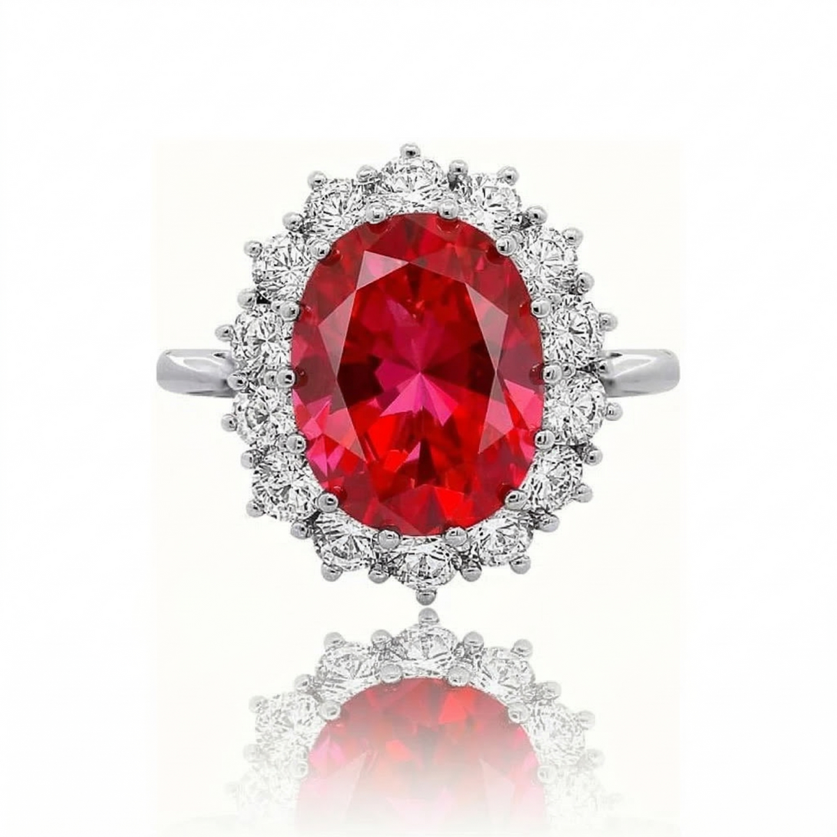 Pierścionek Scarlet Crown Ruby | Białe złoto