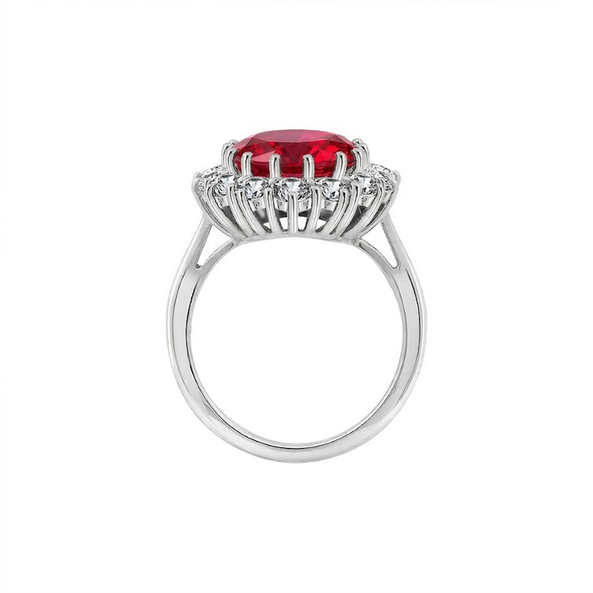 Pierścionek Scarlet Crown Ruby | Białe złoto