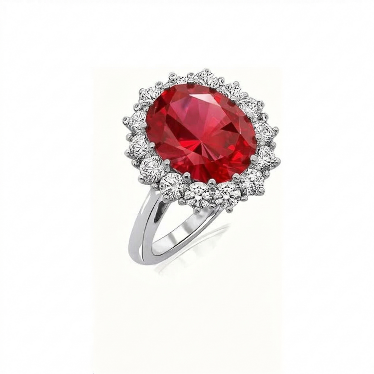 Pierścionek Scarlet Crown Ruby | Białe złoto