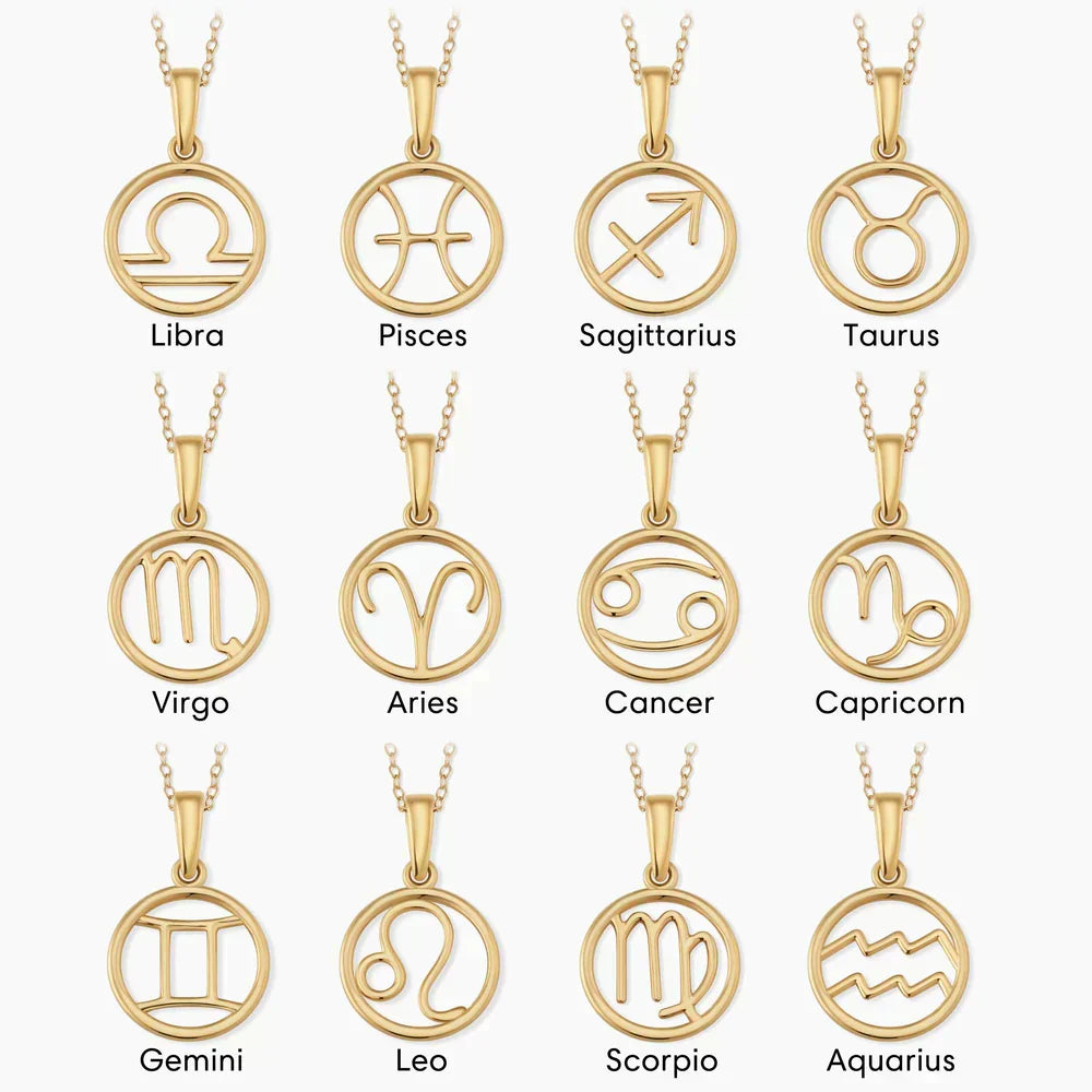 Złoty łańcuszek ze znakiem zodiaku