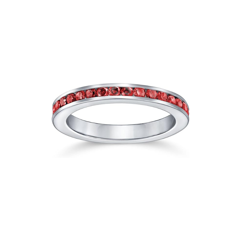 Pierścionek Ruby Eternity | Białe złoto