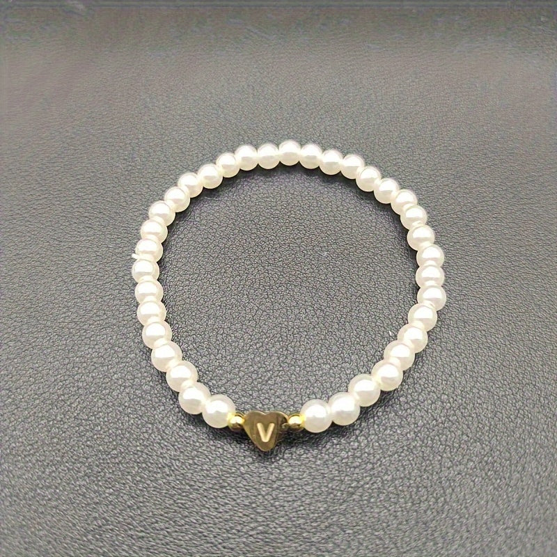 Elegancka bransoletka z sercem i inicjałem (A–Z)