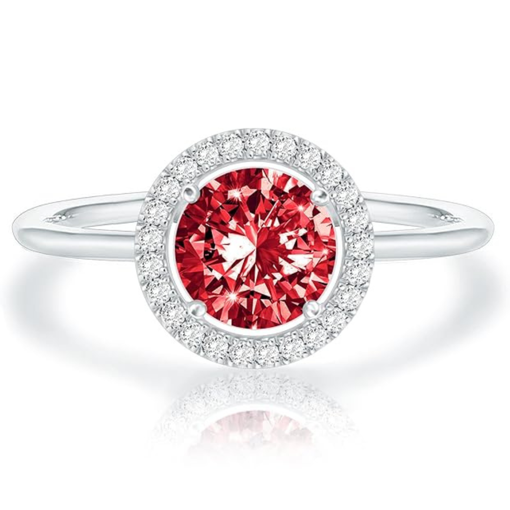 Pierścionek Crimson Glow Promise Ruby | Białe złoto
