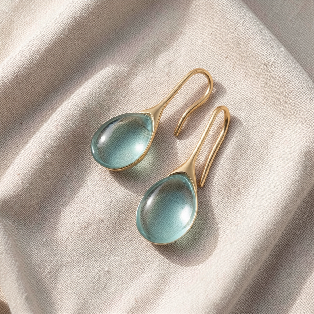 Błyszczące wiszące kolczyki z kryształem