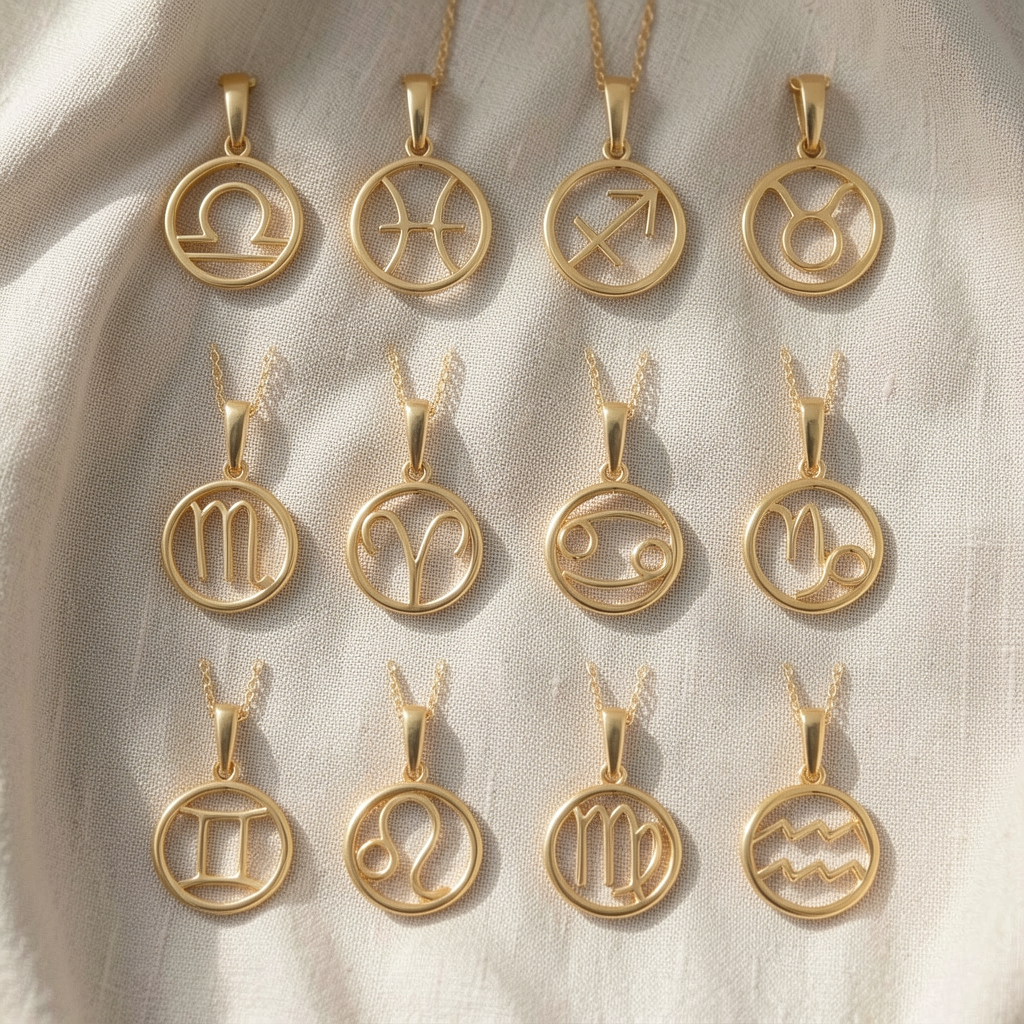 Złoty łańcuszek ze znakiem zodiaku