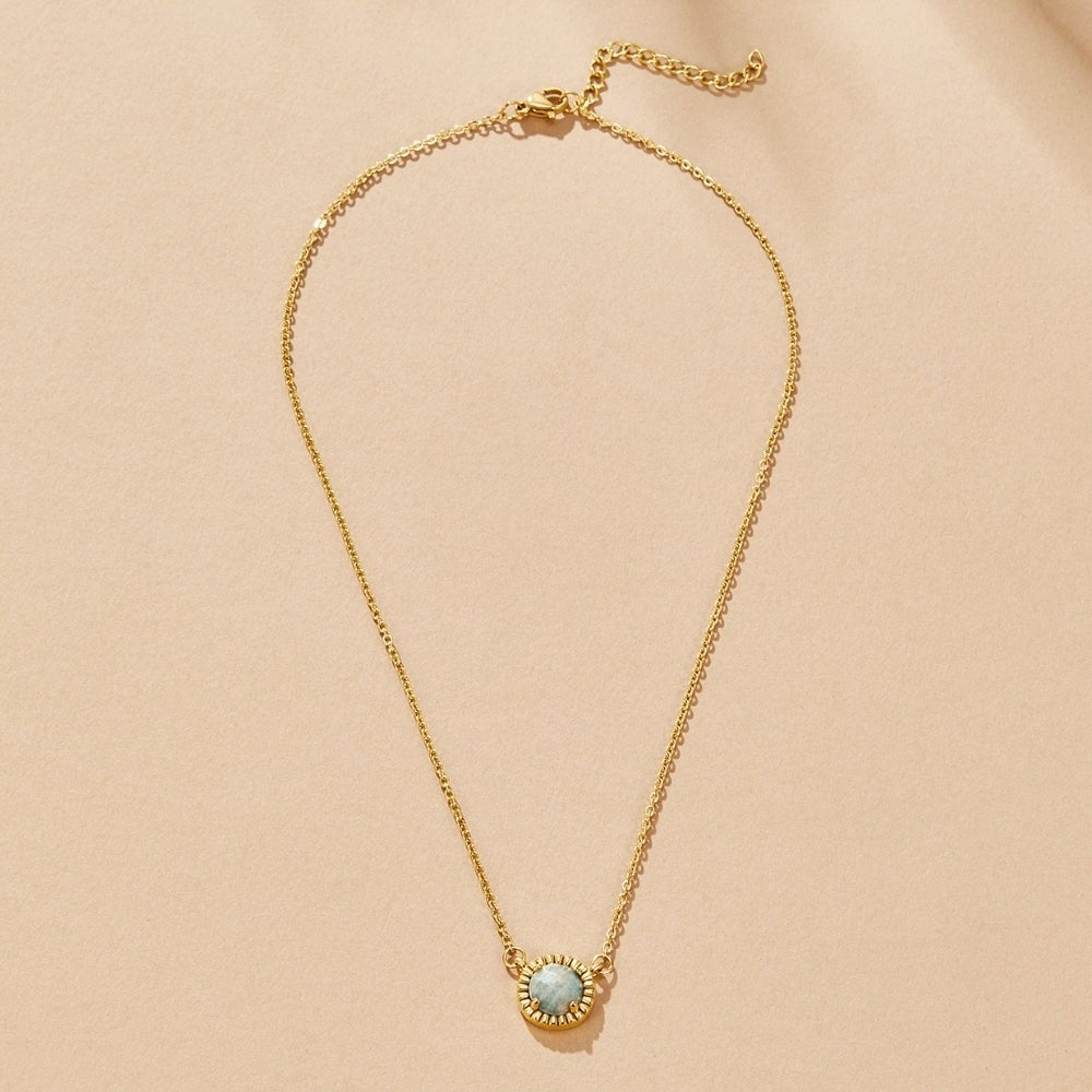 Okrągły łańcuszek Vintage z amazonitem „Doris“